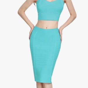 Mint High Waisted Retro Pencil Skirt